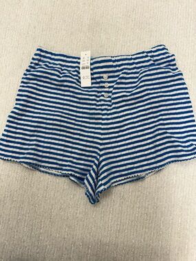 J Crew XS Striped Blue and White Women's Pointelle Shorts
